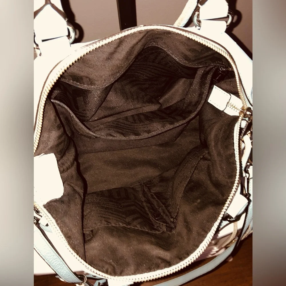 Rebecca Minkoff Large Moto Satchel Tote.  Powder Blue - Picture 4 of 11